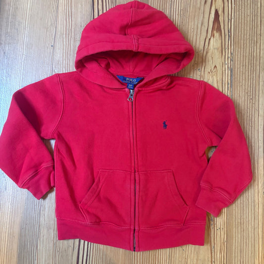 Polo Ralph Lauren red long sleeve full zip toddler hoodie sweatshirt SIZE 4T
