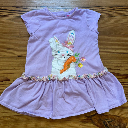 Good Lad purple short sleeve bunny spring embroidered ruffle dress SIZE 3T
