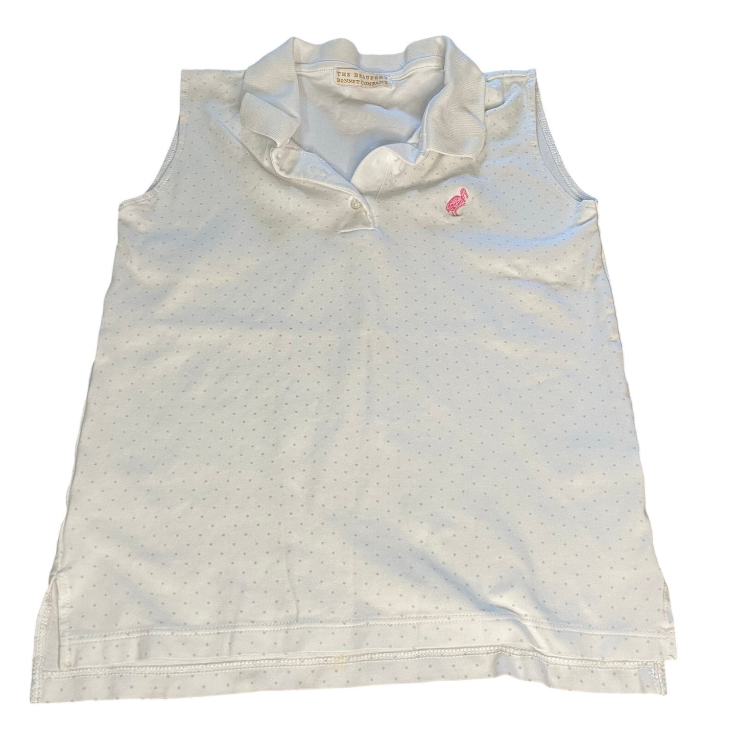 The Beaufort Bonnet Company white polka dot polo tank SIZE 10
