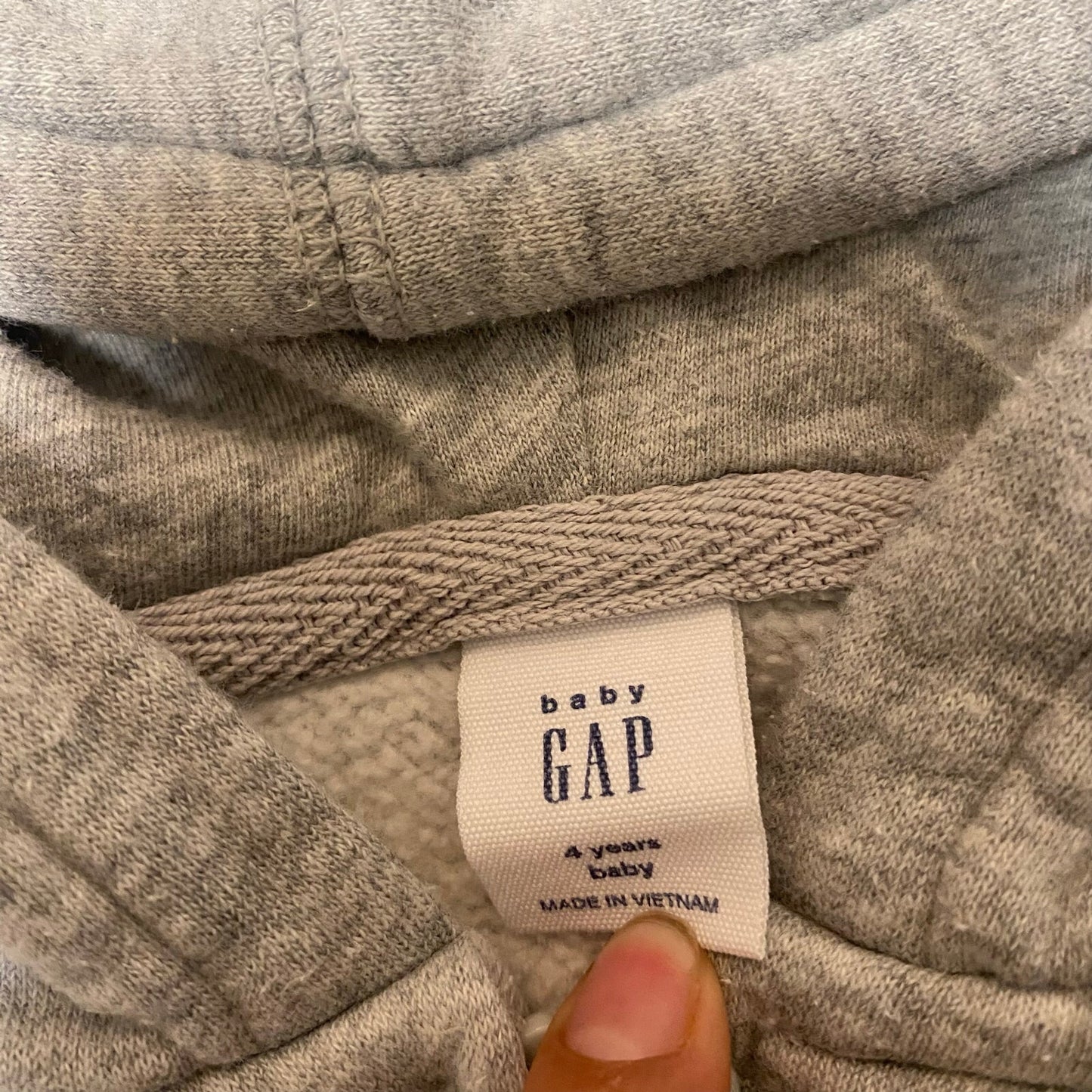 Gap light gray logo full zip hooded sweatshirt SIZE 4
