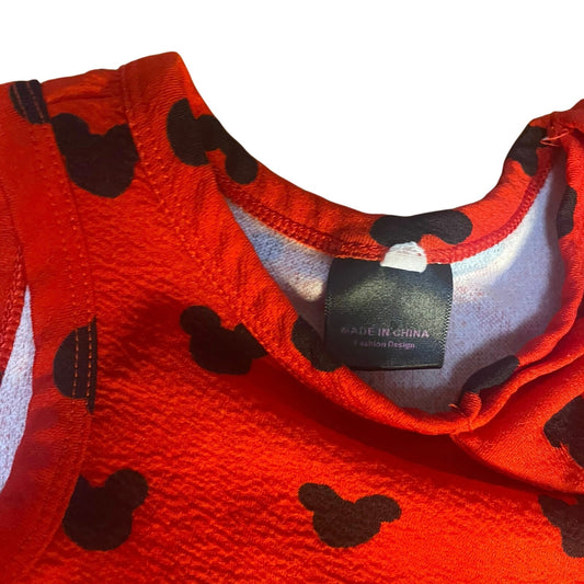 Disney Minnie Mickey Mouse red sleeveless girls dress SIZE 18-24M