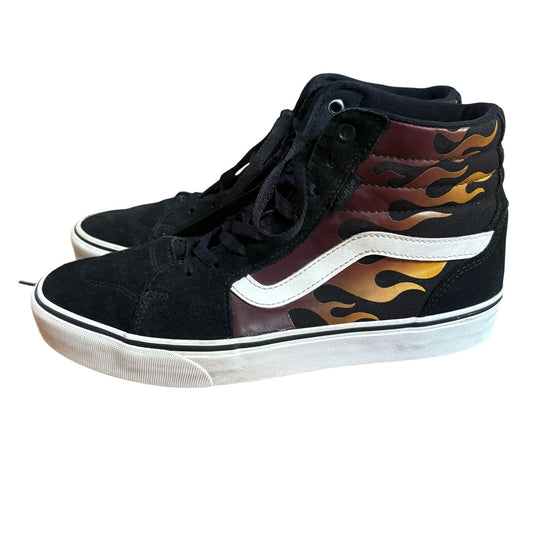 VANS Filmore black suede flame high top lace mens sneakers SIZE 9