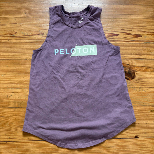 Peloton purple sleeveless graphic tank top shirt SIZE S