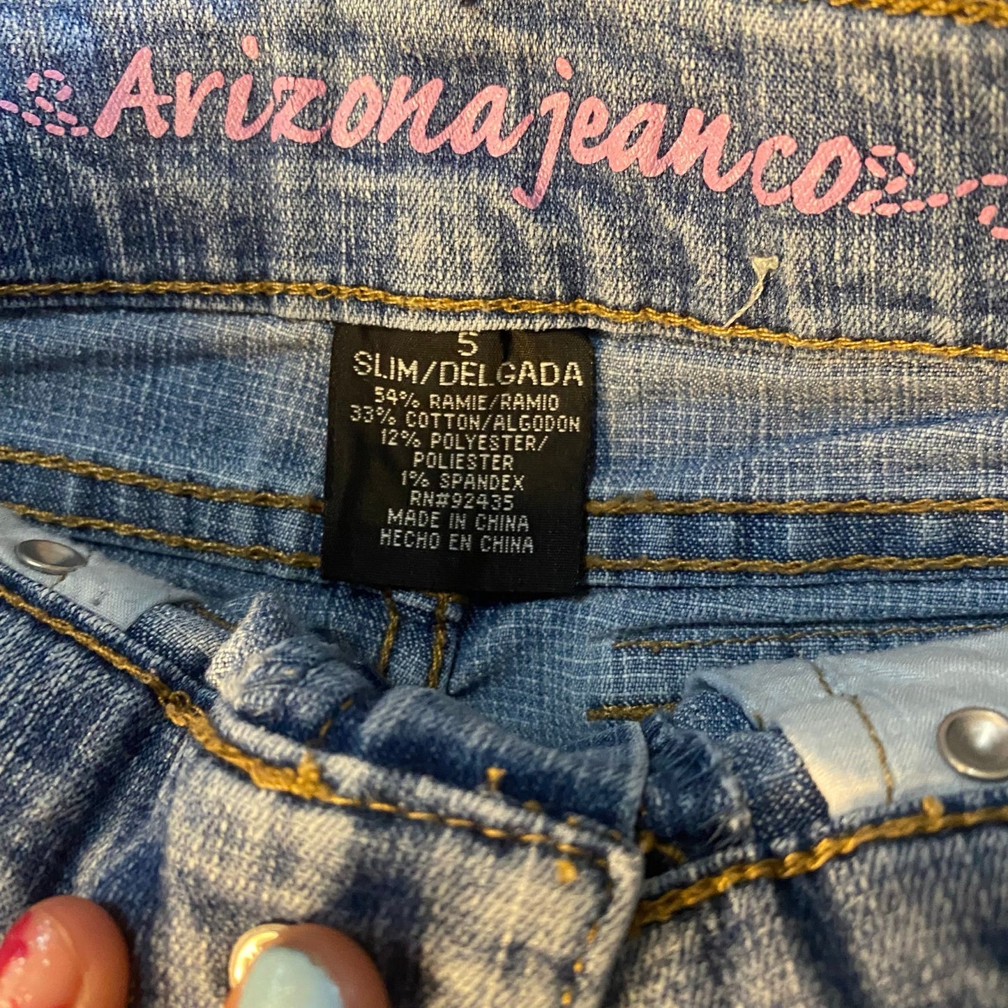 Y2k Arizona Jean cropped cuffed floral embroidered jeweled jeans SIZE 5