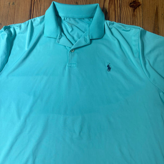 Polo Ralph Lauren teal blue performance short sleeve polo shirt SIZE XXL