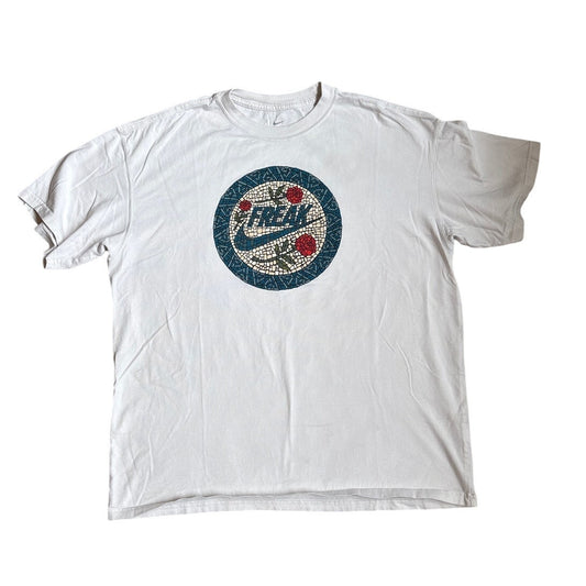 Nike Giannis Freak mosaic rose graphic white cotton short sleeve shirt SIZE L