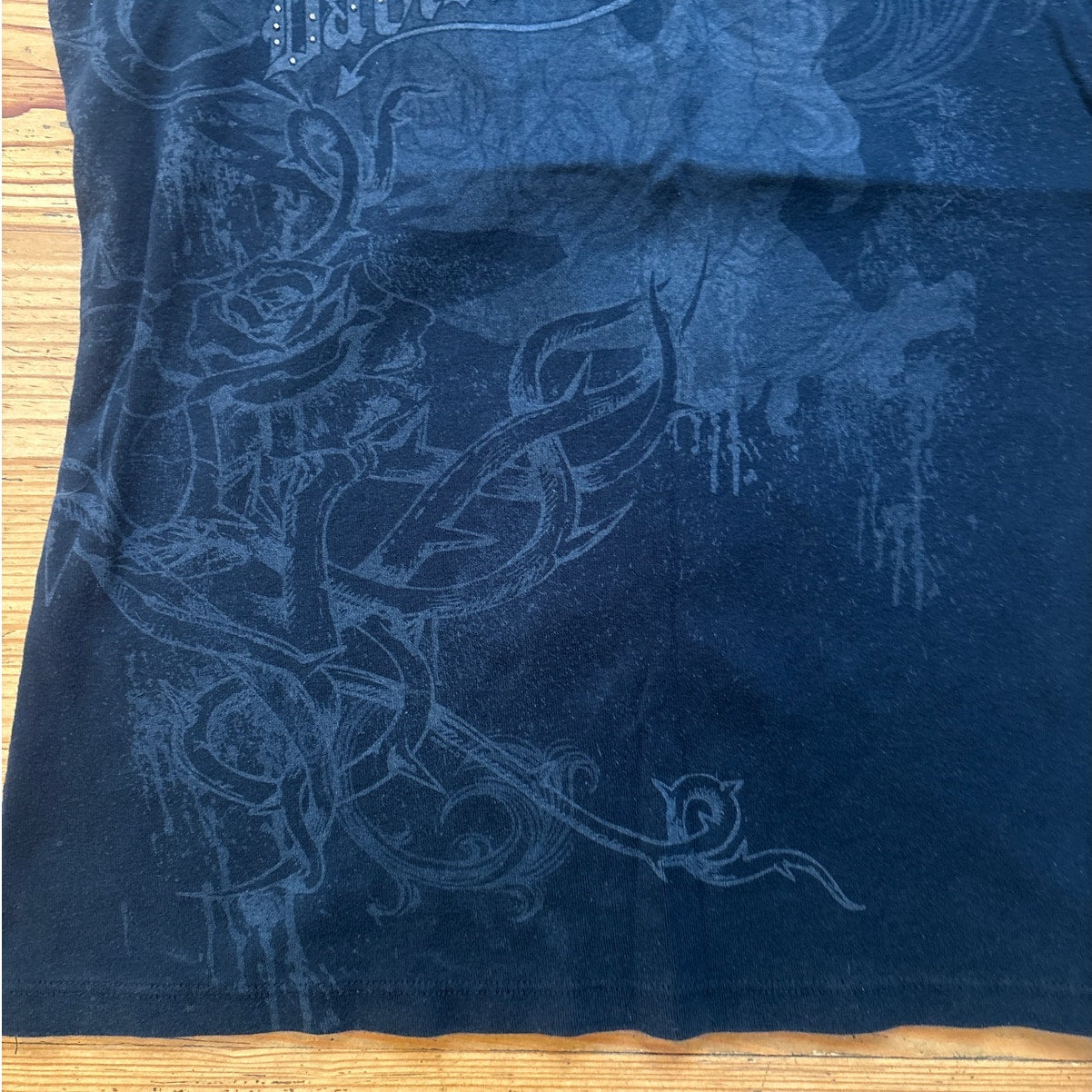 Harley Davidson Tacoma, WA black sheer braided accent shoulder tank SIZE XL