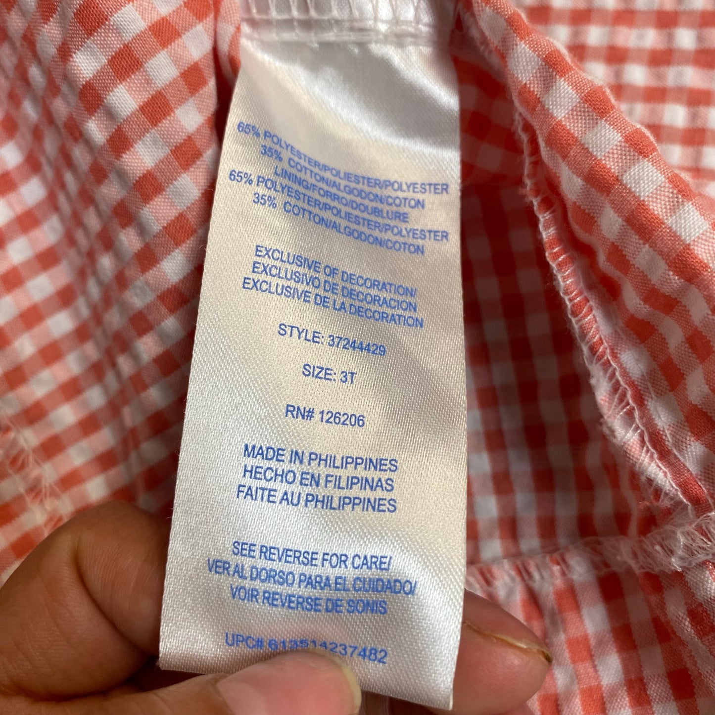 Marmellata pink gingham ruffle short sleeve floral embroidered dress SIZE 3T