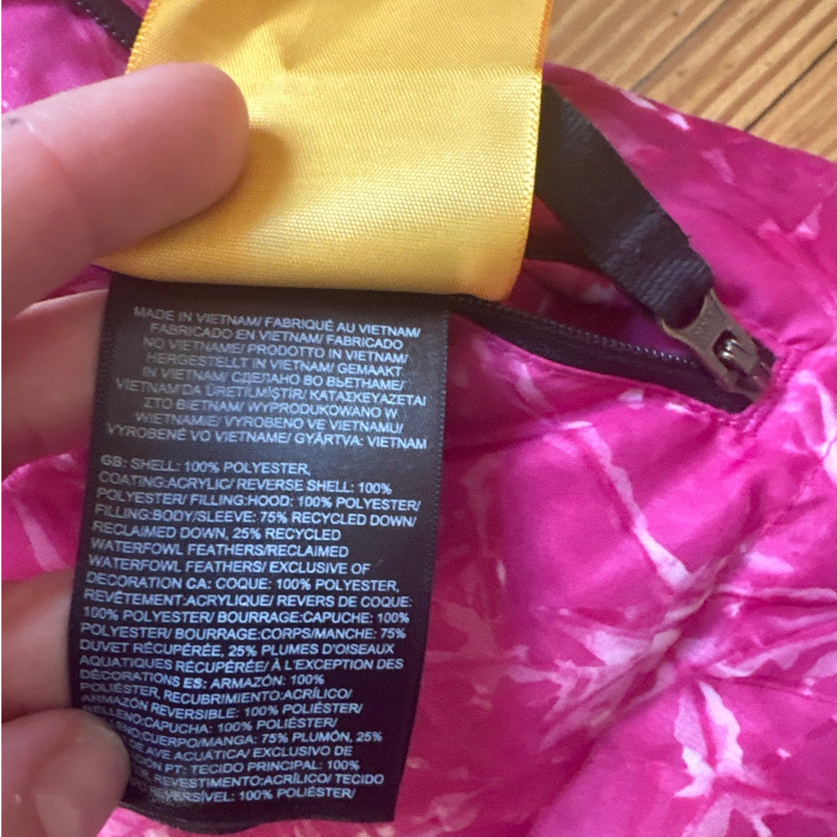 The North Face black pink reversible hooded girls puffer warm coat SIZE 10