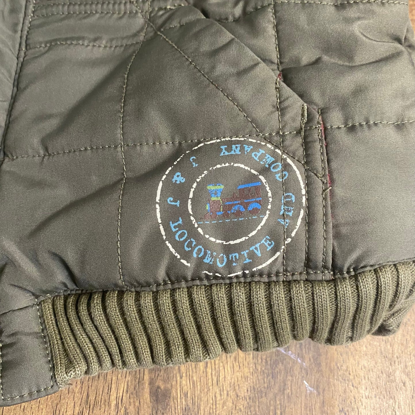 Janie and Jack army green snap toddler fleece lined puffer vest SIZE 3T