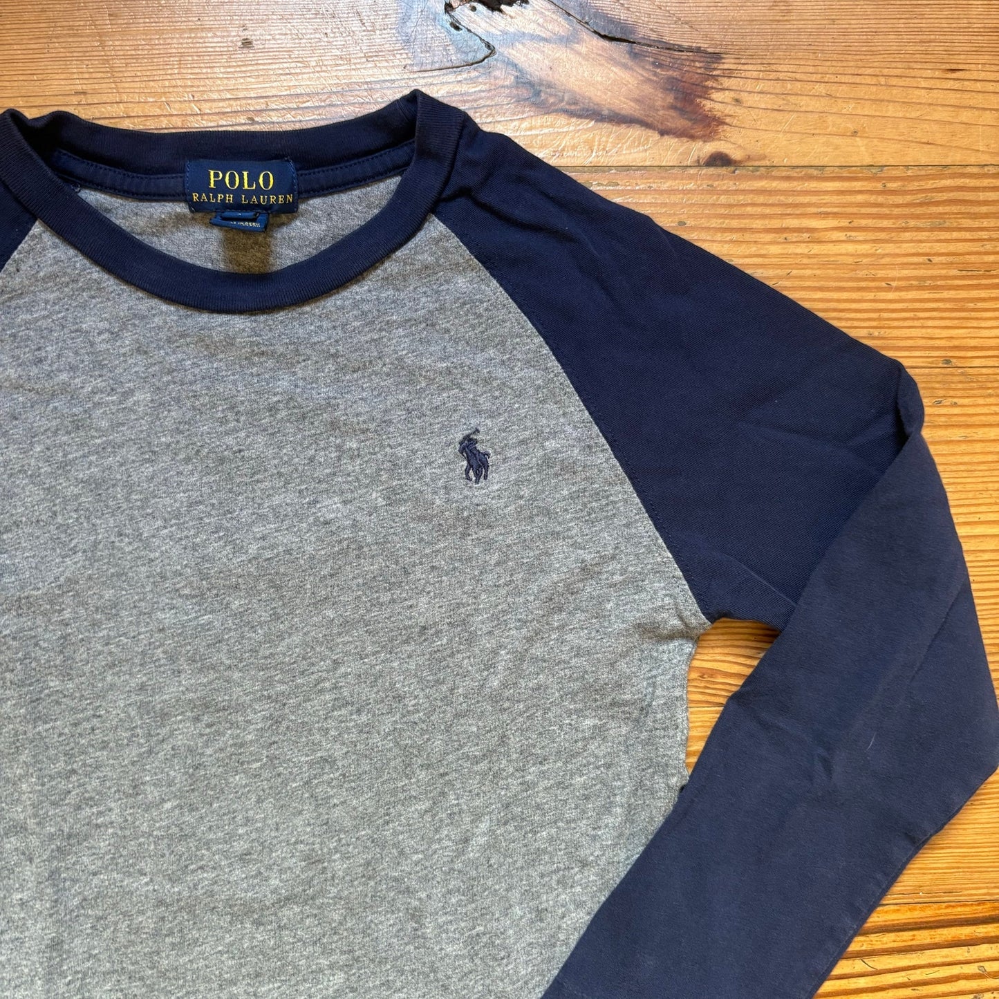 Polo Ralph Lauren gray navy long sleeve 3 shirt SIZE 6