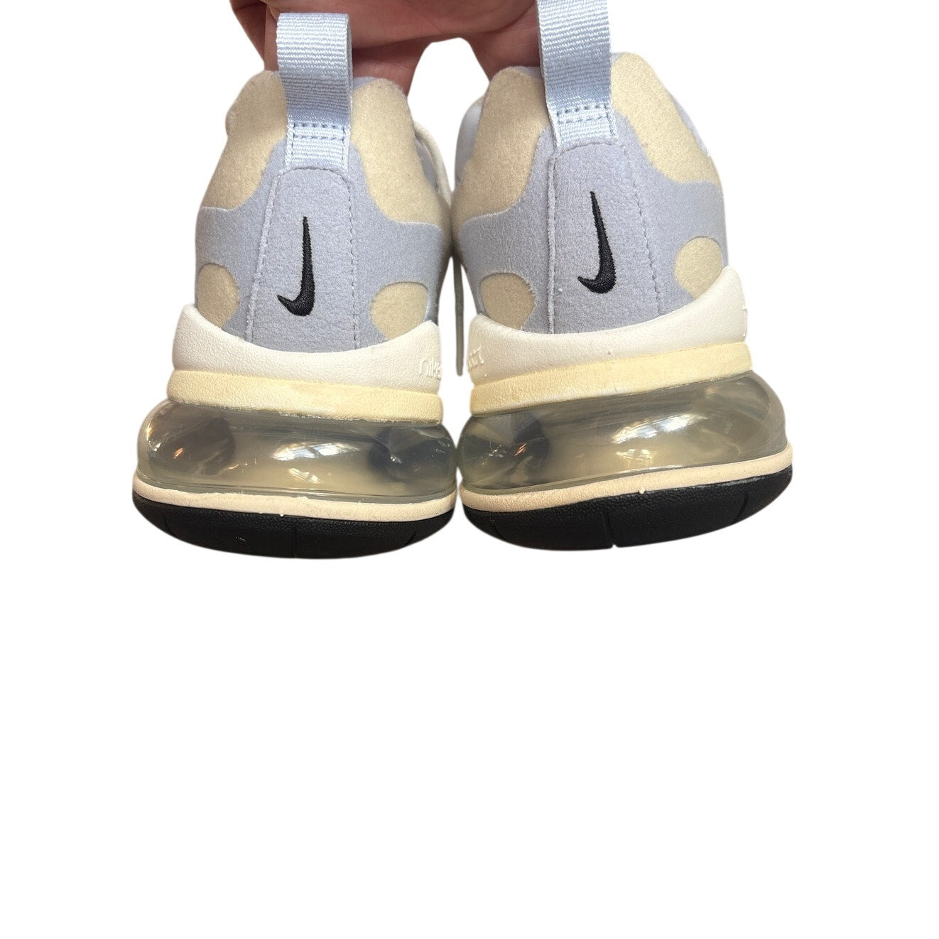 Nike Air Max 270 React white fossil blue womens lace sneakers SIZE 8.5