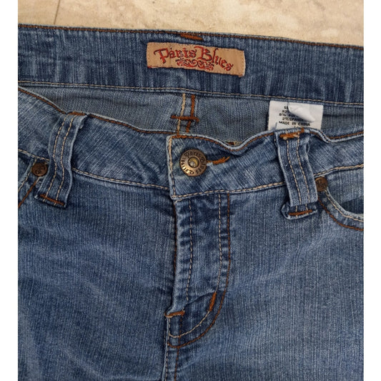 Paris Blues medium wash y2k low rise medium wash cuffed jeans SIZE 5