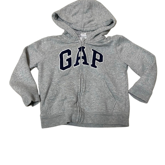Gap light gray logo full zip hooded sweatshirt SIZE 4