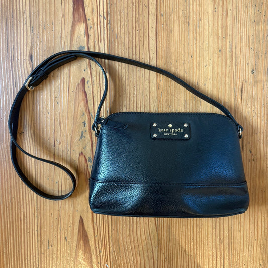 Kate Spade black pebble leather small shoulder bag