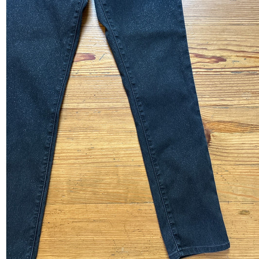 Levi's black glitter metallic threading high rise skinny jeans SIZE 30
