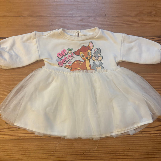Disney Bambi white Oh Deer long sleeve tulle bottom baby shirt SIZE 6-9M