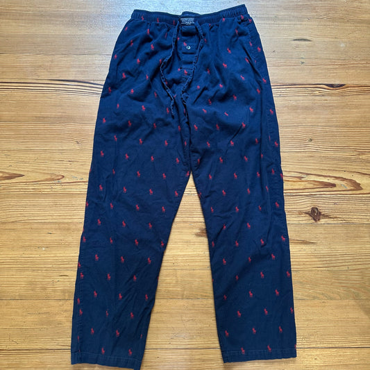 Polo Ralph Lauren navy blue red pony cotton drawstring logo pants SIZE M