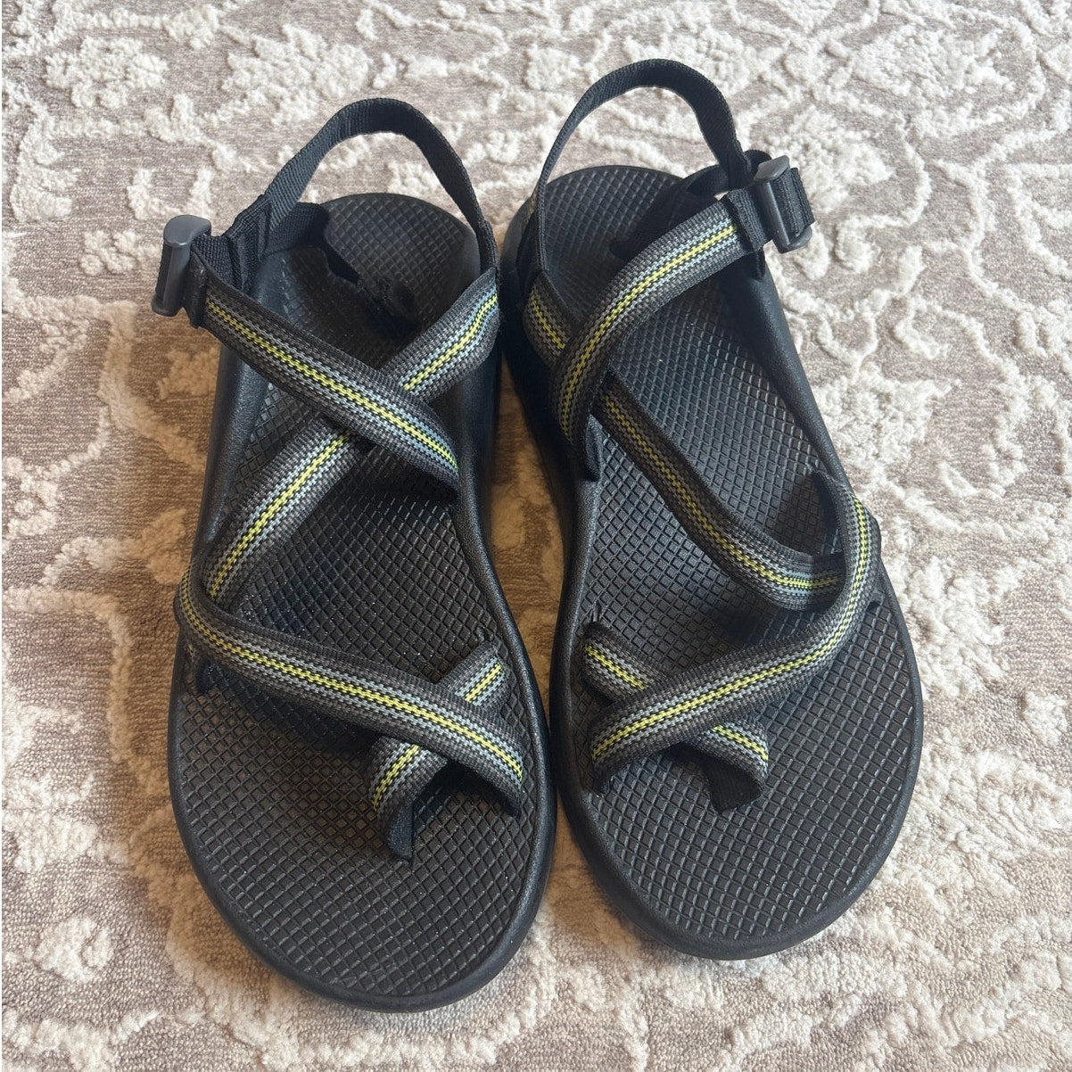 Chaco black green blue strappy classic mens sandals SIZE M11