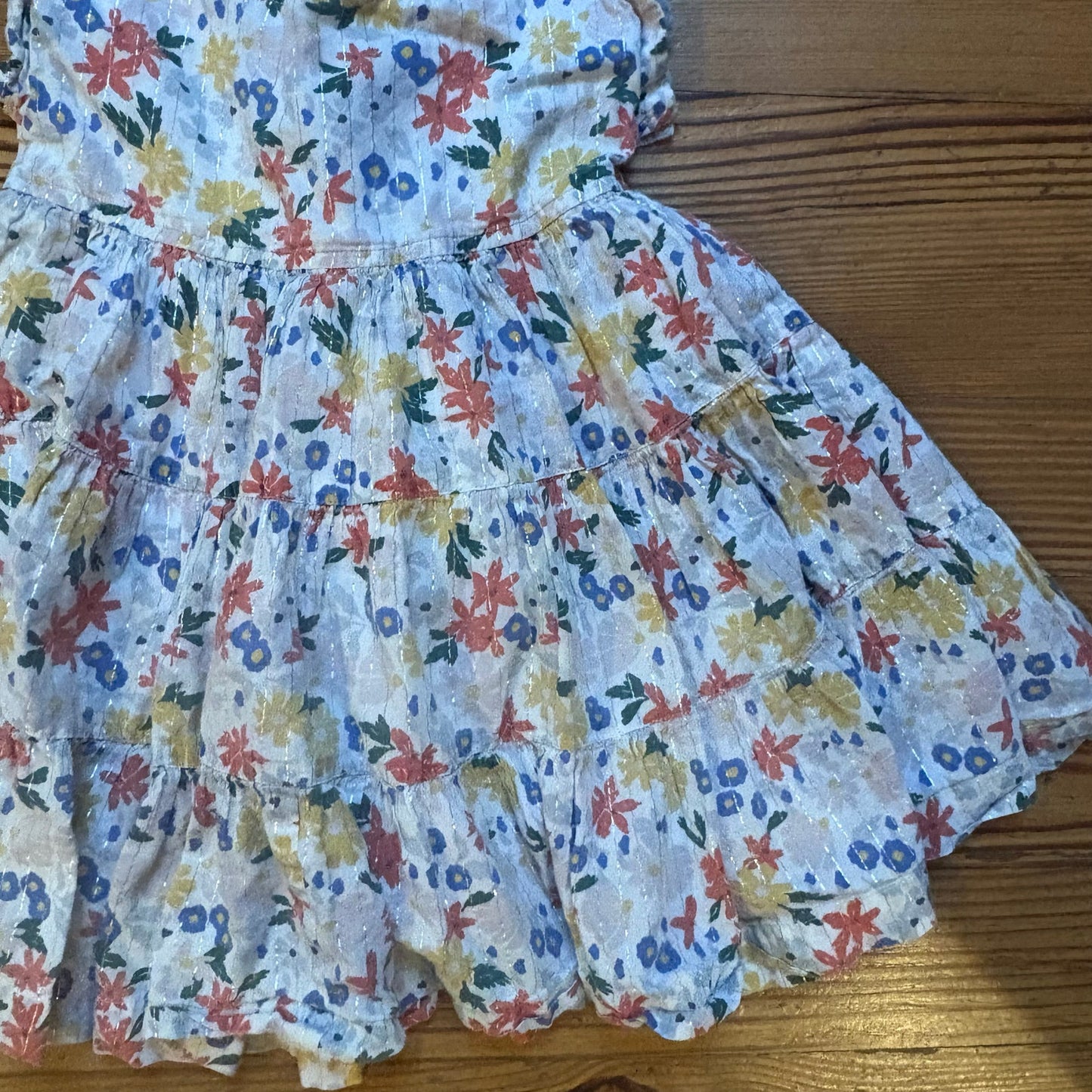 Pink Chicken white floral flutter short sleeve toddler dress SIZE 2T