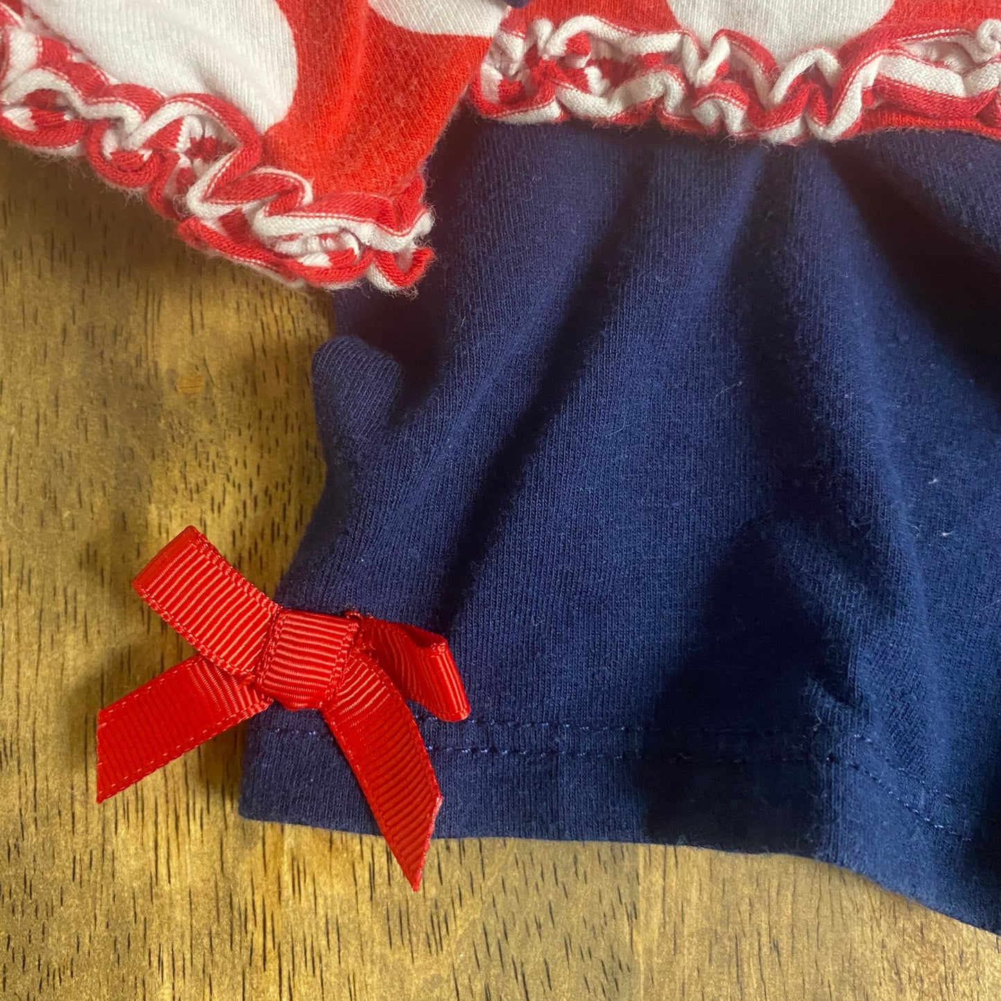 Rare Editions blue red polka dot USA America tank snorts romper SIZE 18M