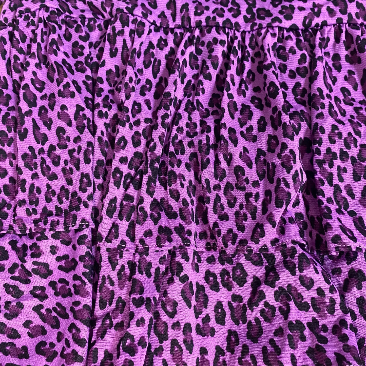 Madison purple black cheetah print ruffle layered tank SIZE M