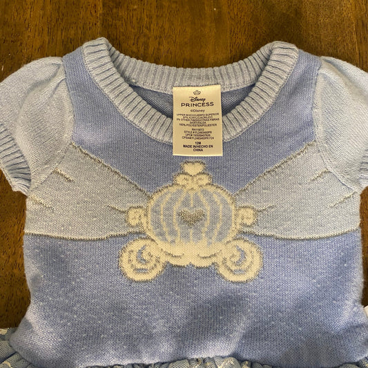 Disney Cinderella Princess blue short sleeve sweater tutu dress SIZE 12M
