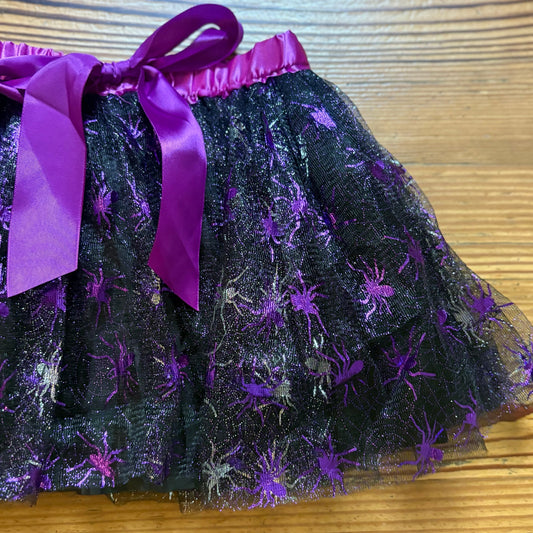 NWT Burdorme black tulle purple spider girls skirt SIZE S