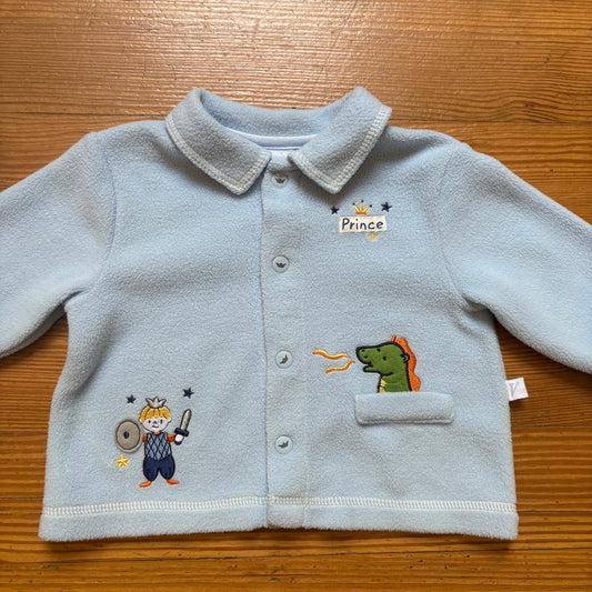Vitamins Baby blue fleece Little Prince embroidered snap up sweater SIZE 3-6M
