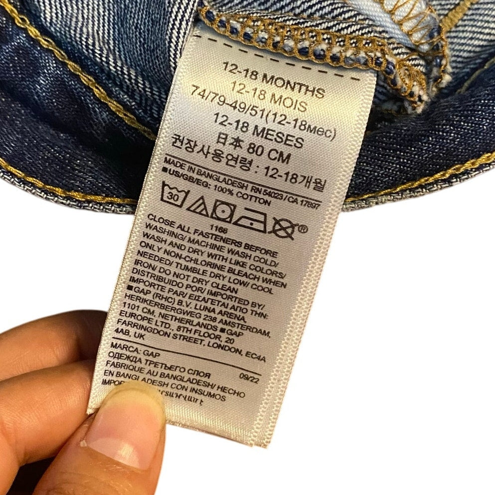 Gap dark wash denim snap closure jean jacket SIZE 12-18M