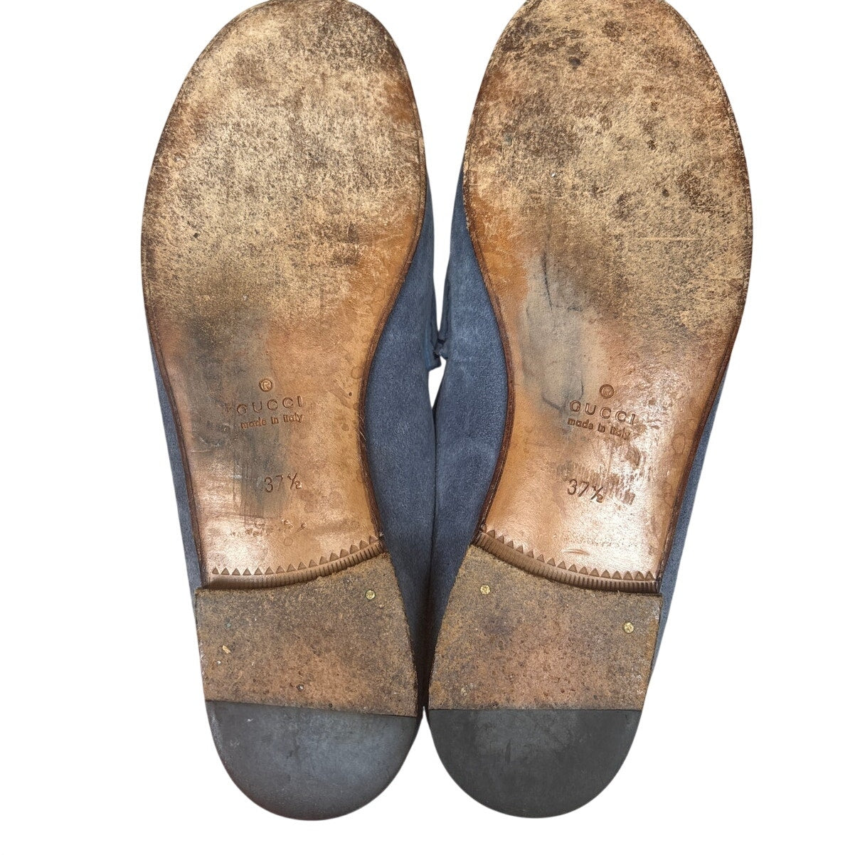 Gucci VTG Horsebit light blue suede slip on loafers SIZE 37.5