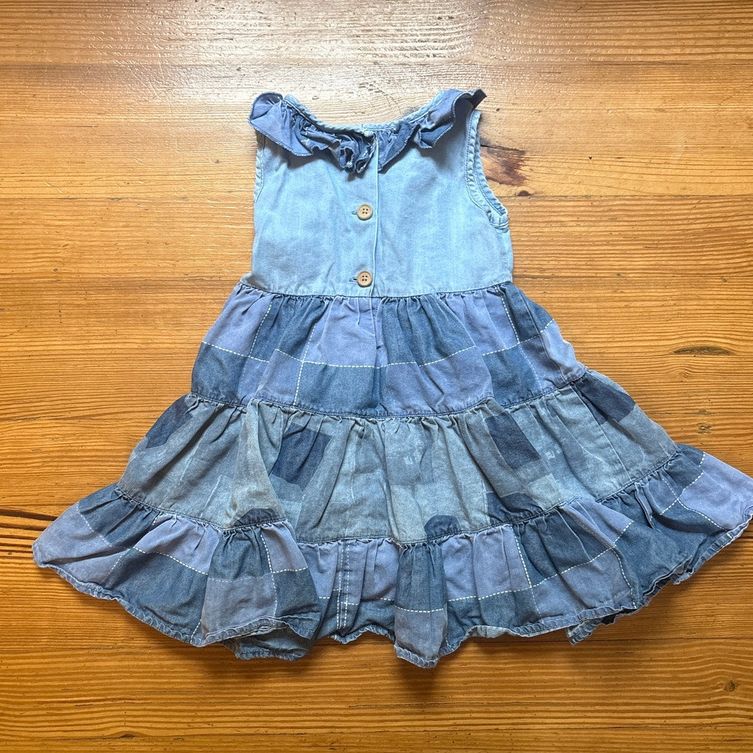 Nina & Nelli 90s denim patchwork tiered sleeveless dress SIZE 4T