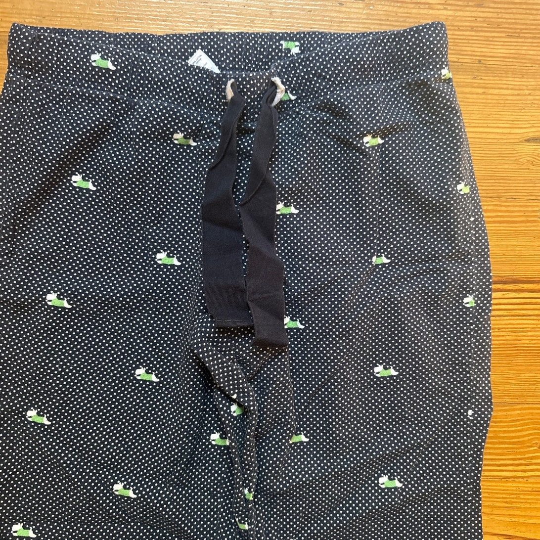 Gap Body dark navy white polka dot scottie dog winter pajama pants SIZE M