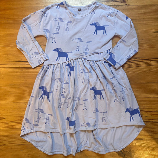 Tea purple horse equestrian long sleeve high low girls dress SIZE 10