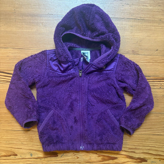 The North Face dark purple fleece full zip hooded toddler 
sweater SIZE 3T