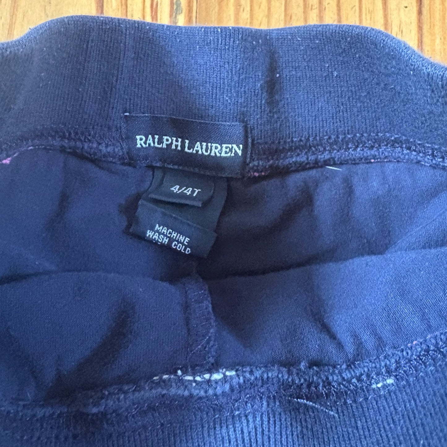 Ralph Lauren blue pink striped pleated bottom elastic waistband skort SIZE 4