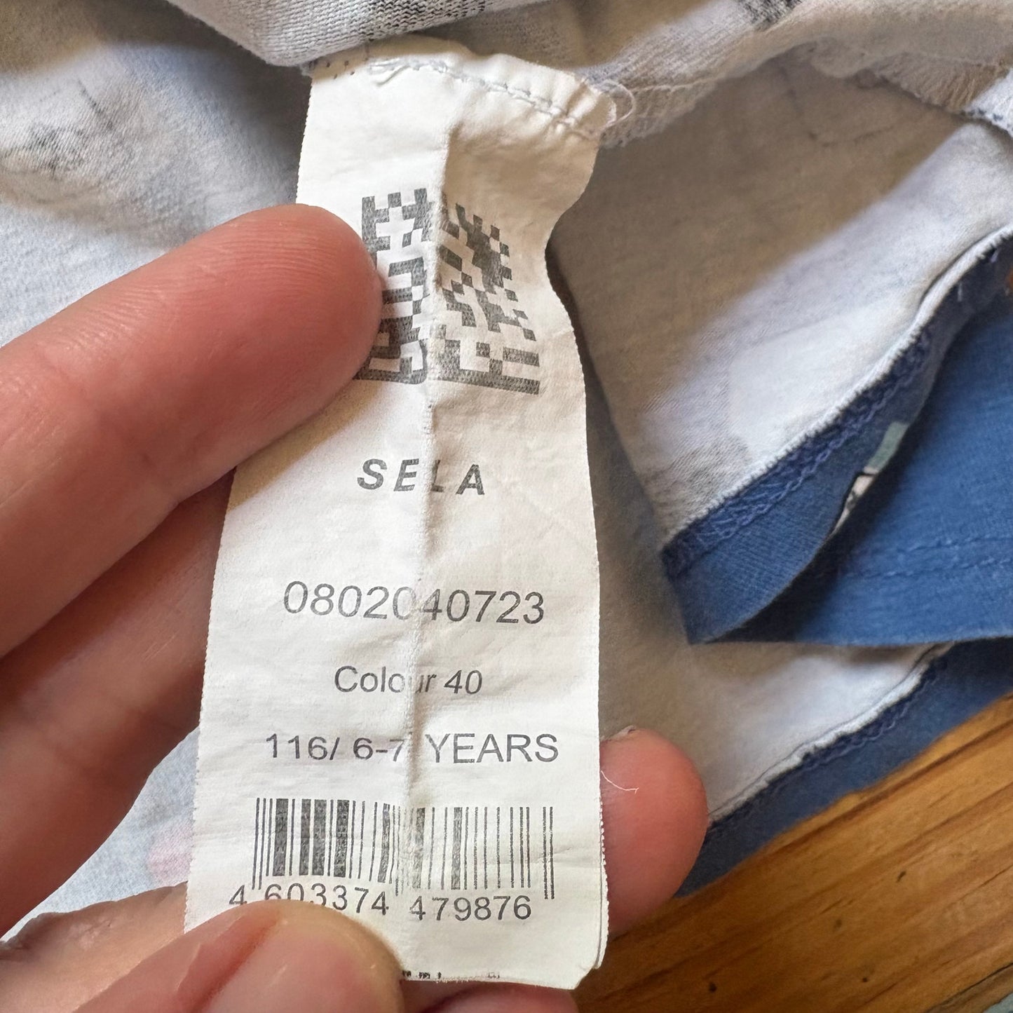 Sela blue nail polish makeup short sleeve girls dress SIZE 6