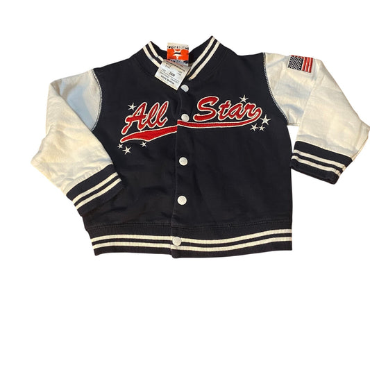 Classic Clothing All Star USA blue white varsity snap baby jacket SIZE 24M