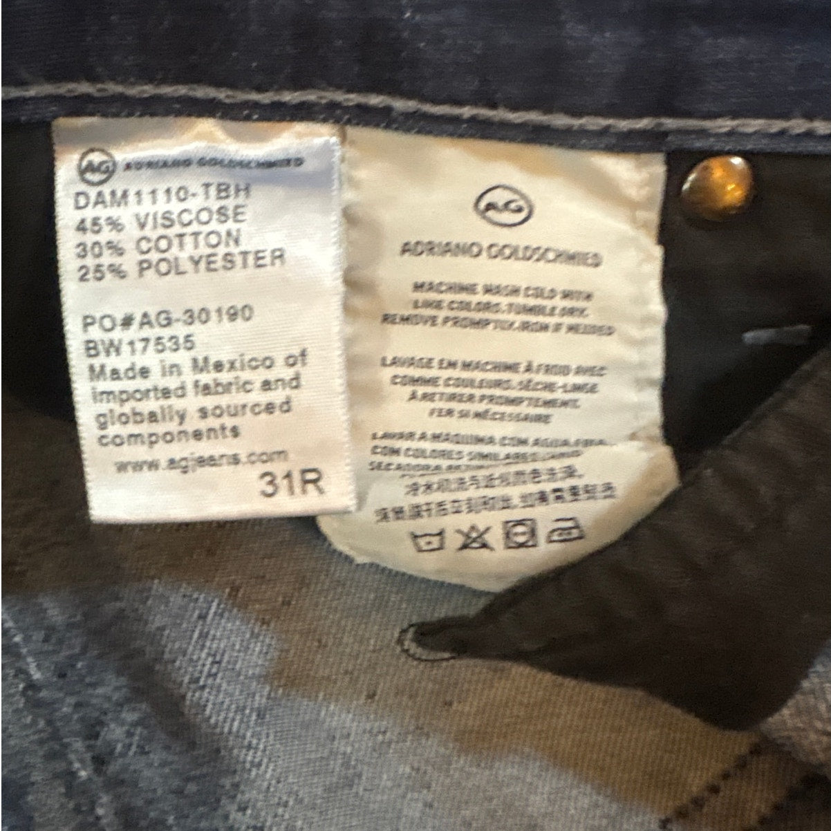 Adriano Goldschmied The Stilt slim dark wash low rise jeans SIZE 31