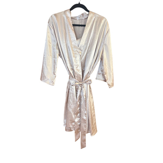 Boutique blush pink adjustable slip dress matching tie robe set SIZE XL
