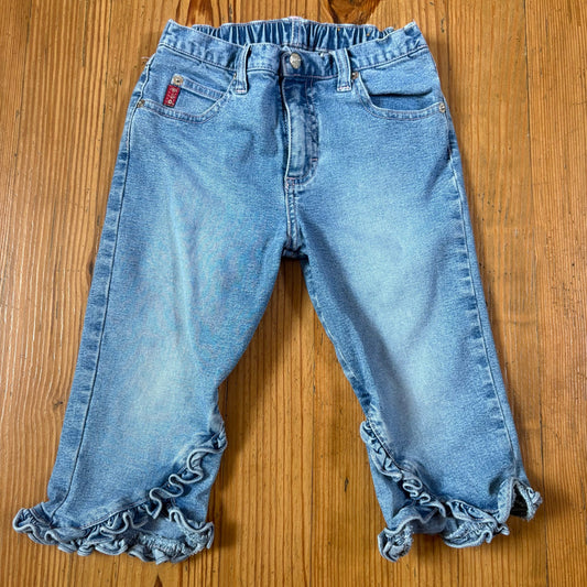 Mudd retro light blue ruffle bottom cropped girls jeans SIZE 6