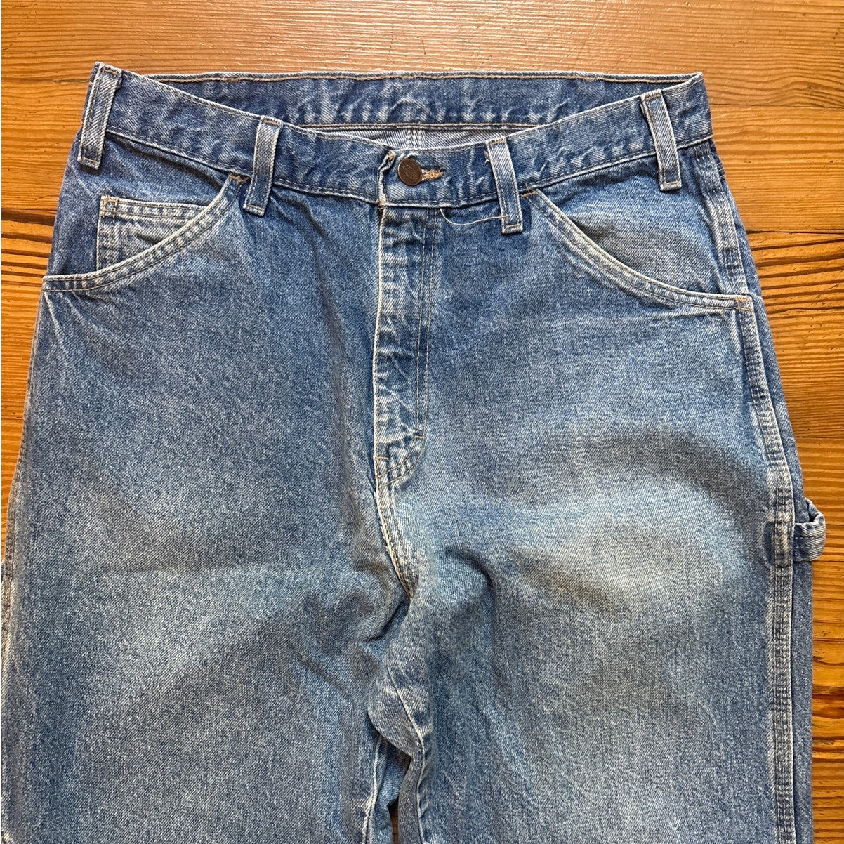 Dickies vintage medium wash cargo pocket mens jeans SIZE 33