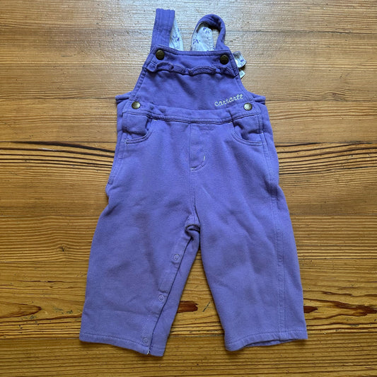 Carhartt purple ruffle accents embroidered cotton overalls SIZE 24M