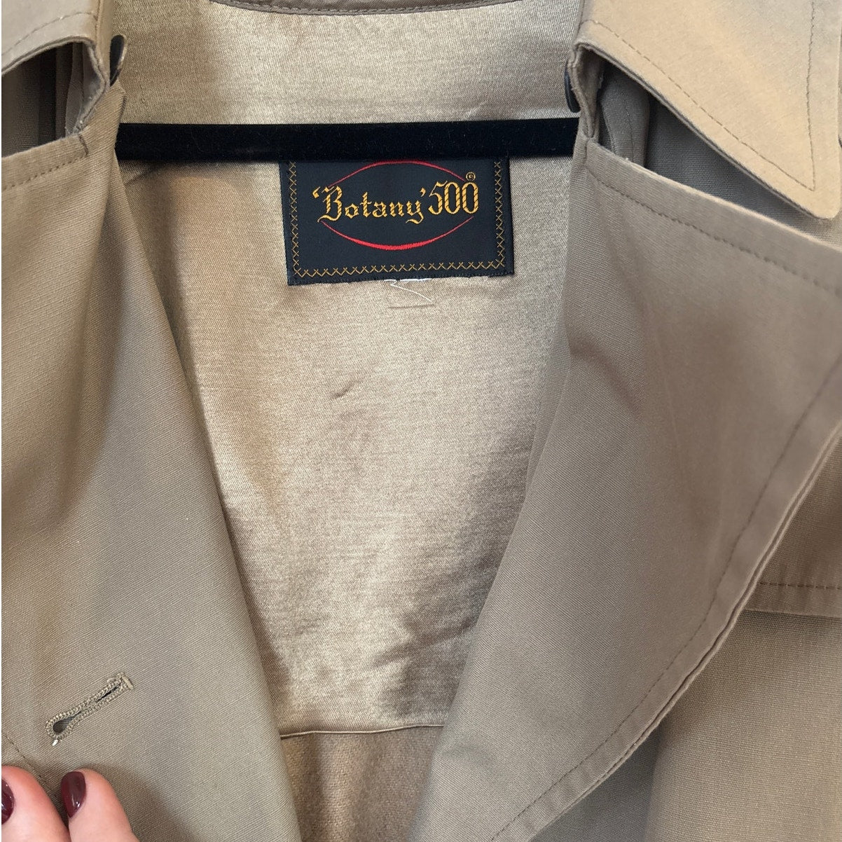 Botany 500 beige belted double breasted mens trench coat SIZE M