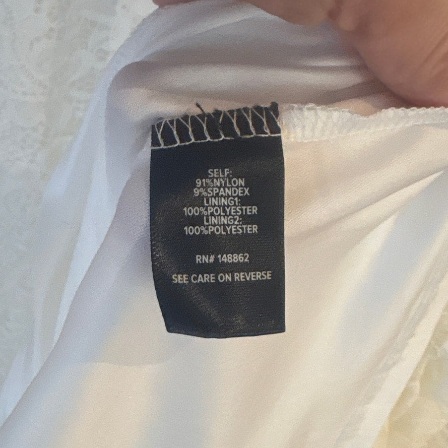 Torrid ivory white lace tea length quarter sleeve wedding dress SIZE 16