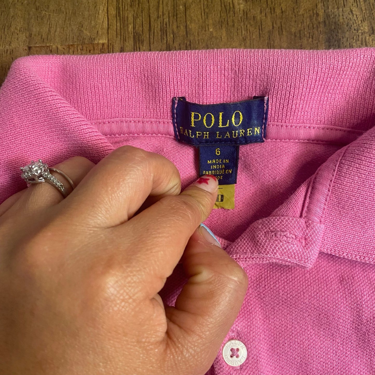 Polo Ralph Lauren pink cotton short sleeve polo shirt SIZE 6