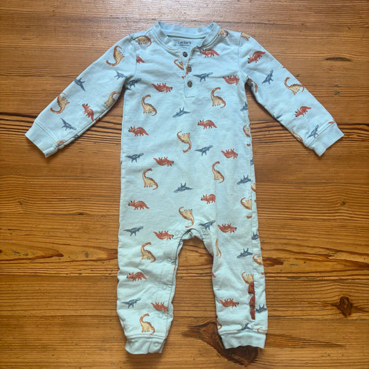 Carter's light blue dinosaur long sleeve pants boys one piece SIZE 24M