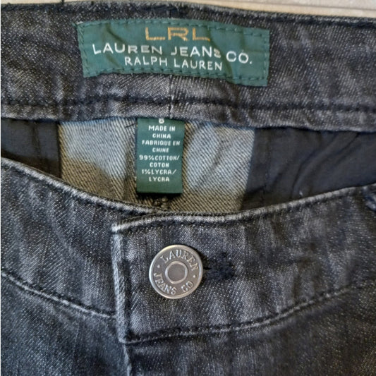 Ralph Lauren black denim mid rise straight leg jeans SIZE 8