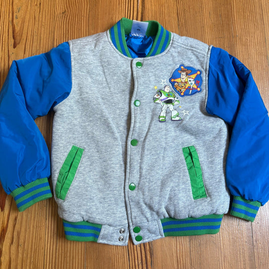 Disney Toy Story light gray blue graphic varsity cotton jacket SIZE 5