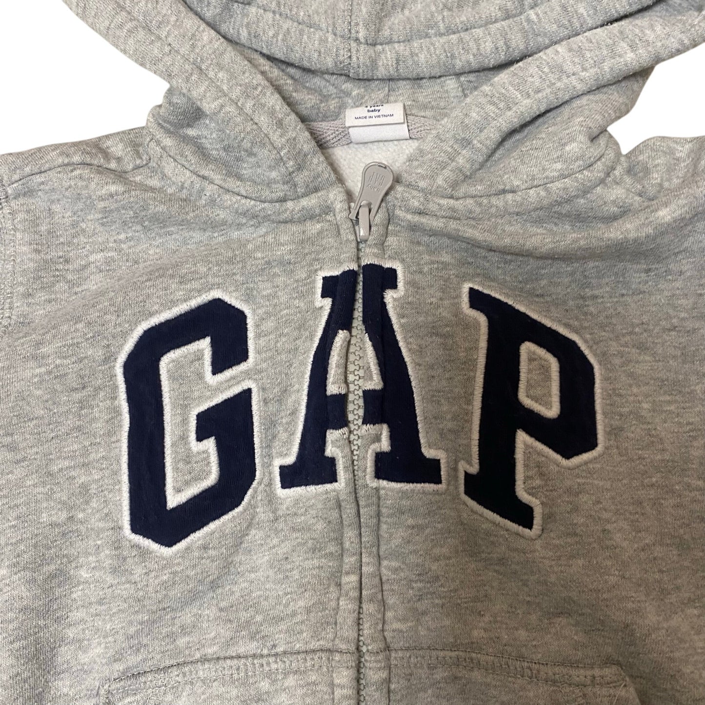 Gap light gray logo full zip hooded sweatshirt SIZE 4